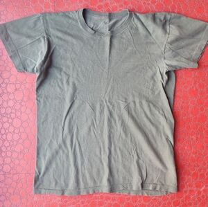 Vintage Blank T Shirt Army Green Plain Single Stitch Mens Medium Tee Soft Grunge